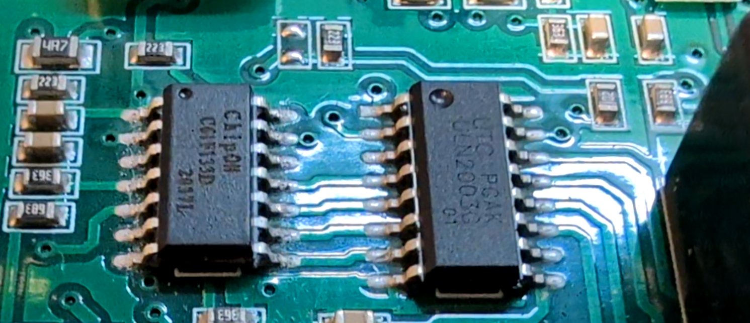 The ChipOn C61F133D microcontroller package on the board.