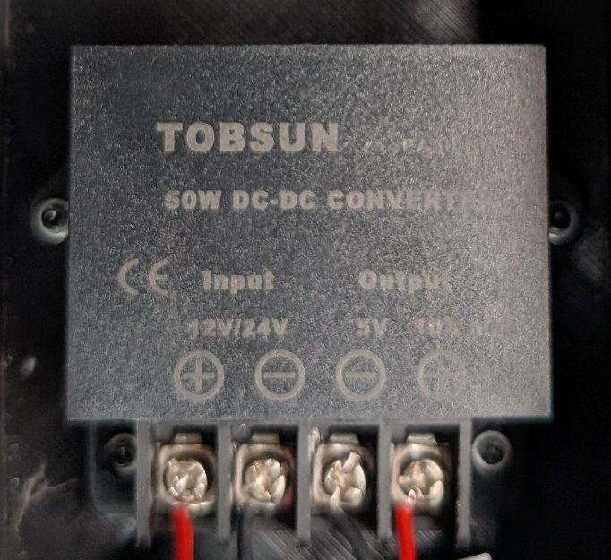 The Tobsun EA50-5V buck converter used to step 12V down to 5V.