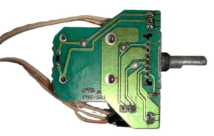 The salvaged motorized rotary potentiometer, bottom view.